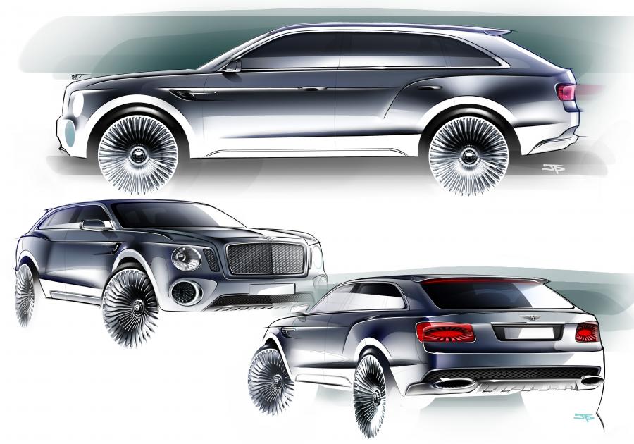 Эскиз Bentley EXP 9 F Concept 2012 года  (фото 6 из 24)